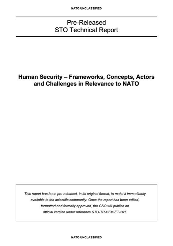 NATO STO ET-201 Technical Report on Human Security Pre-Released