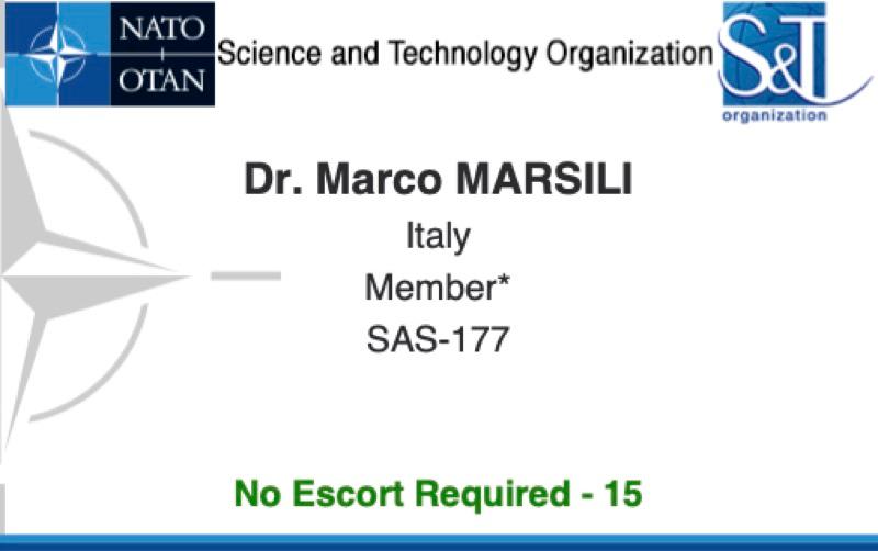 NATO STO endorsement as Italian representative