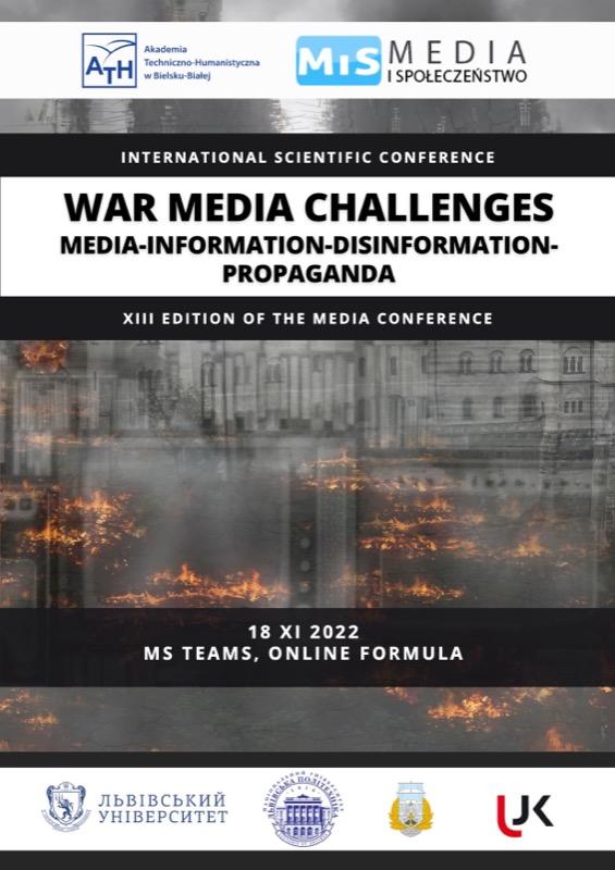 Keynote Speaker in the international conference 'War Media Challenges: Media, Information, Disinformation, Propaganda' in Poland