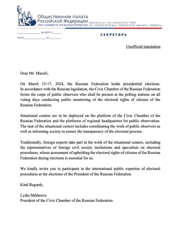 Independent Observer at the Russian Presidential Election 2024